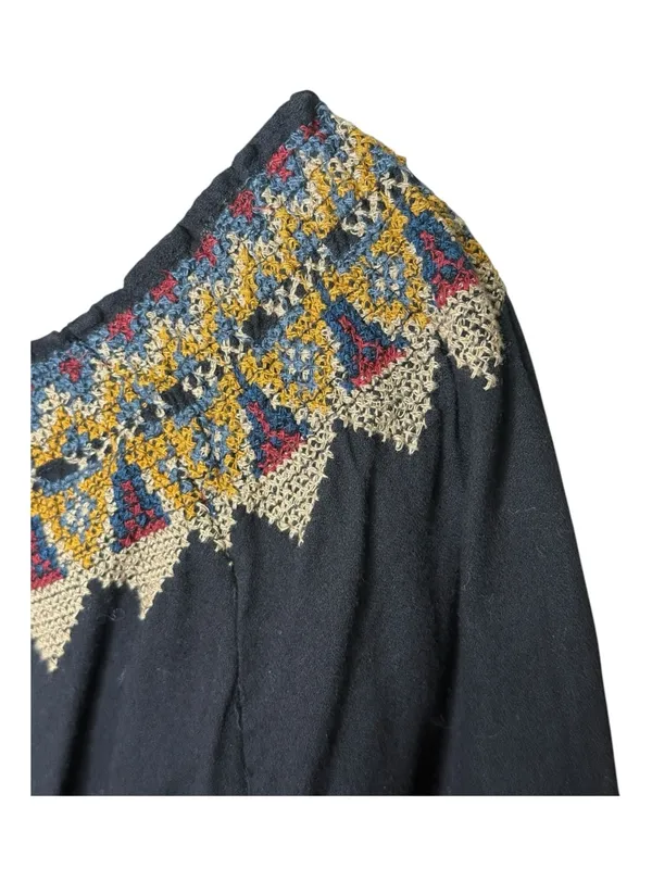 Joie 𖣴 Embroidered Festival Hippie Boho Off The Shoulder Peasant Top 𖣴 Black 𖣴 L - Image 13
