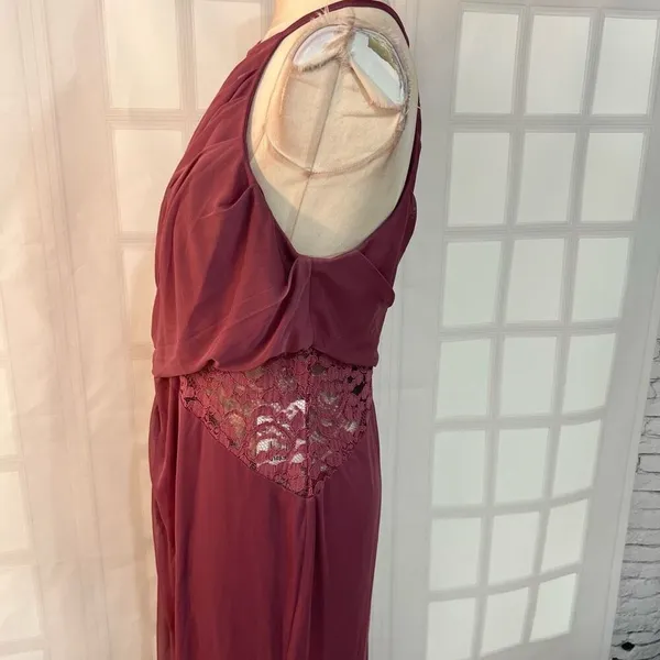 David's Bridal NWT Chianti High Neck Mesh Bridesmaid Dress Size 16 - Image 9