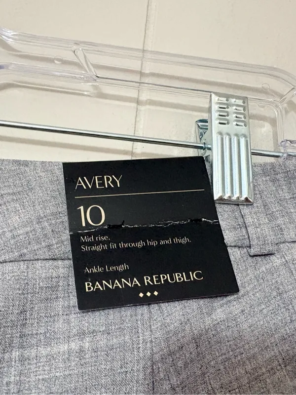 Banana Republic Avery Mid Rise Straight Ankle Pants Gray Novelty Size 10 NWT - Image 5