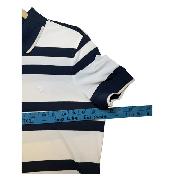 G/FORE Womens Navy White‎ Striped Golf Polo Shirt Size M NEW - Image 4