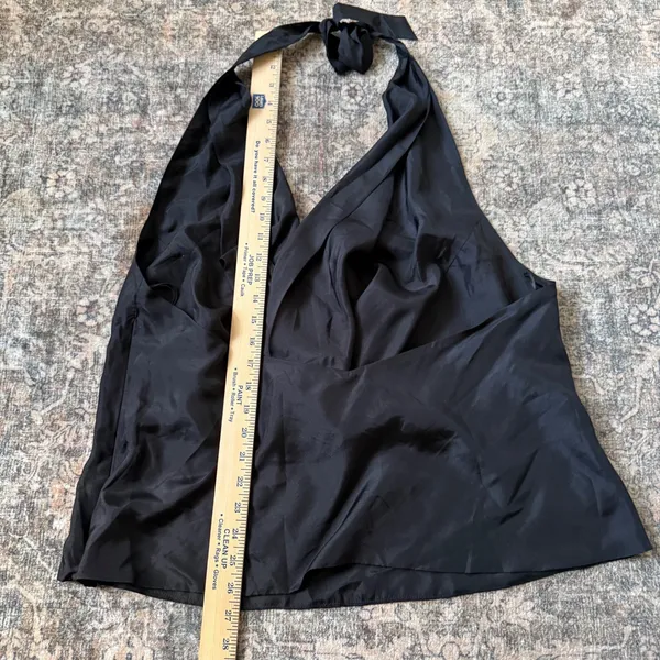 Reformation x Laura Harrier Holt Silk Halter Top | Size 2XL | Black - Image 8