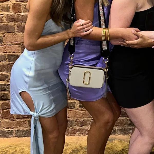 NBD Light Blue One-Shoulder Satin Mini Dress with Side Tie - Image 3