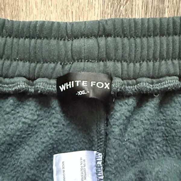White Fox Green Sweatpants with Pink Logo Jogger - Image 4