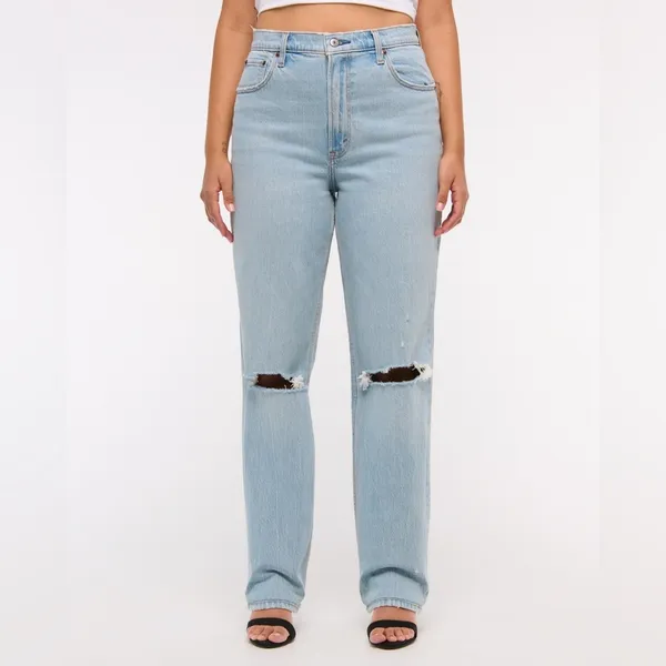 ABERCROMBIE & FITCH The 90’s Straight Ultra High Rise Jeans Size 30 / 10R NWT - Image 3
