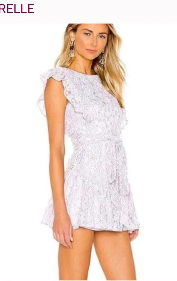 Majorelle Purple Lace Mini Dress - Image 6