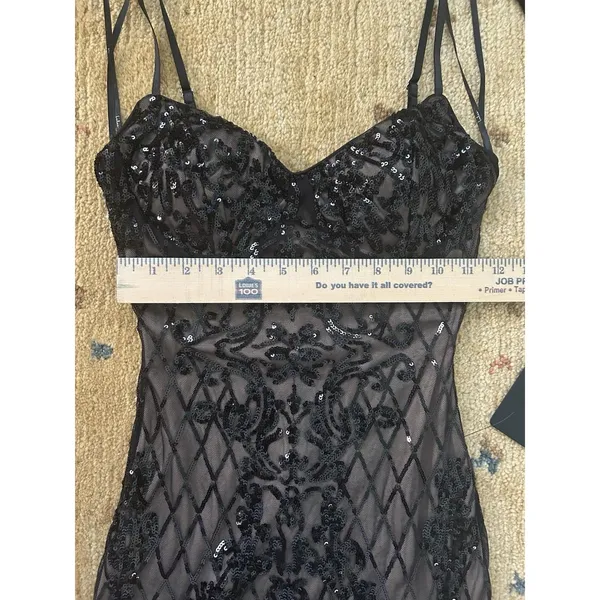 Lulus Moonlit Love Black Sequin Sleeveless Bodycon Mini Dress Size XS Sexy - Image 9