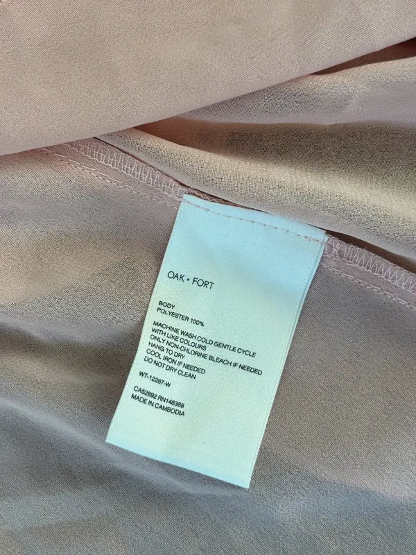 Oak and Fort Pink Ruffle Chiffon Top - Size Medium - Image 4