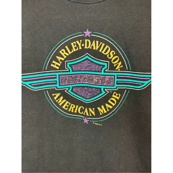 Vintage Harley Davidson Tank Top USA Made Charlotte NC Small 90s - Image 3