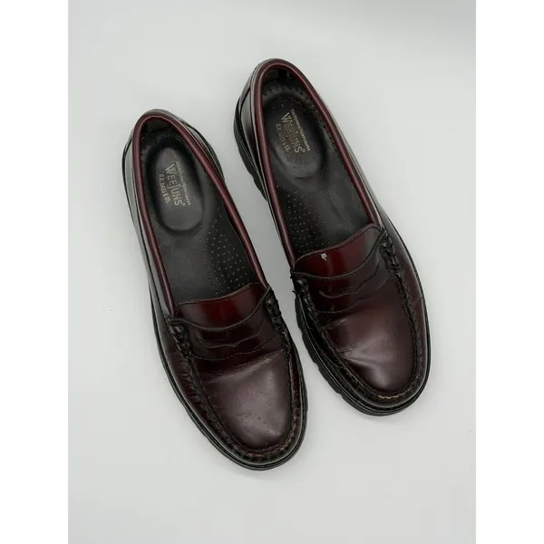 G.H. Bass Weejuns Penny Loafers Womens 7 Burgundy Lug Sole - Image 2