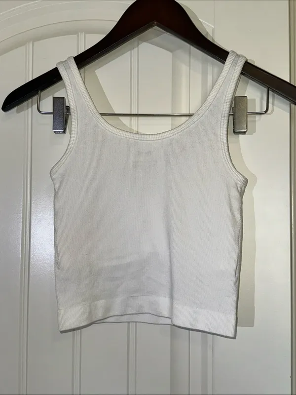Pro-Fit Seamless Ribbed Sports Bra L NWOT White - Image 4