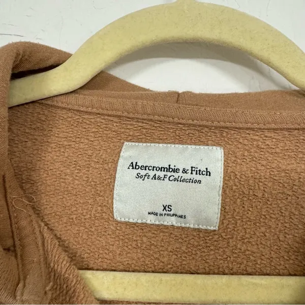 Abercrombie & Fitch Brown Logo Full Zip Hoodie Sweatshirt Women’s XS Casual - Image 4