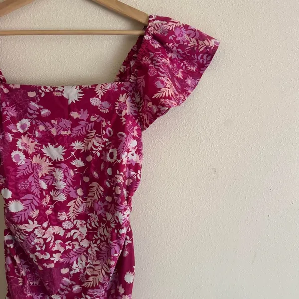Sachin & Babi x Dillards Ellen pink magenta floral cotton ruffle sheath dress 4 - Image 2