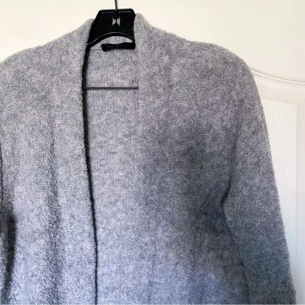 Jenni Kayne Sweater Boucle‎ Duster Coat Merino Wool Cardigan Open Grey S GUC - Image 6