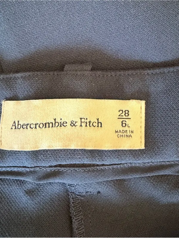 Abercrombie - Sloane Tailored Wide Leg Pants Navy Size 28/6 Long - Image 6