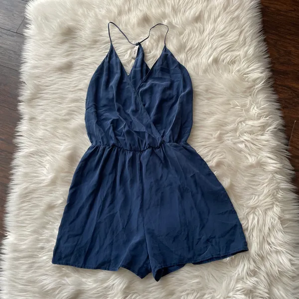 Jaco Silk Drape Wrap Romper - Image 4