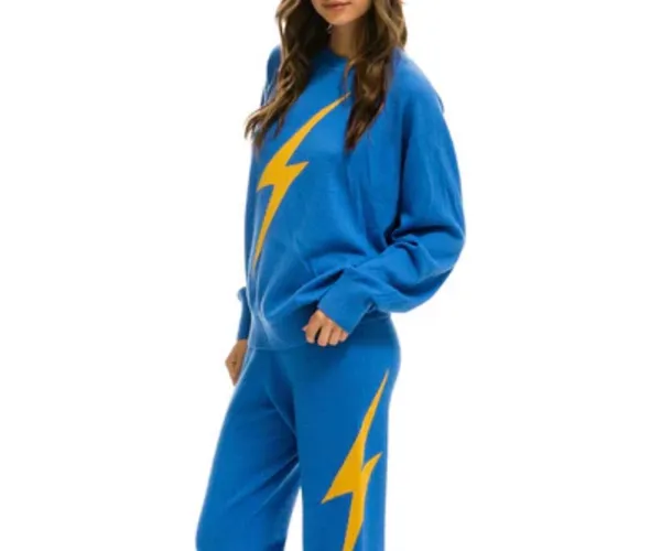 Aviator Nation Blue Lightning Bolt Sweatshirt  - Image 3