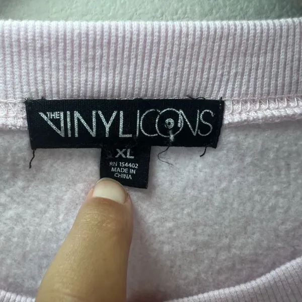 Vinyl Icons Big Bow Graphic Sweatshirt Pink Fleece Glittery Bow Chic Feminine XL - Image 9