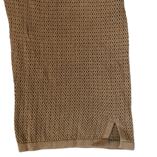 Pact Open Knit Pants L Brown Organic Cotton Linen Coastal Boho Coverup Resort - Image 6