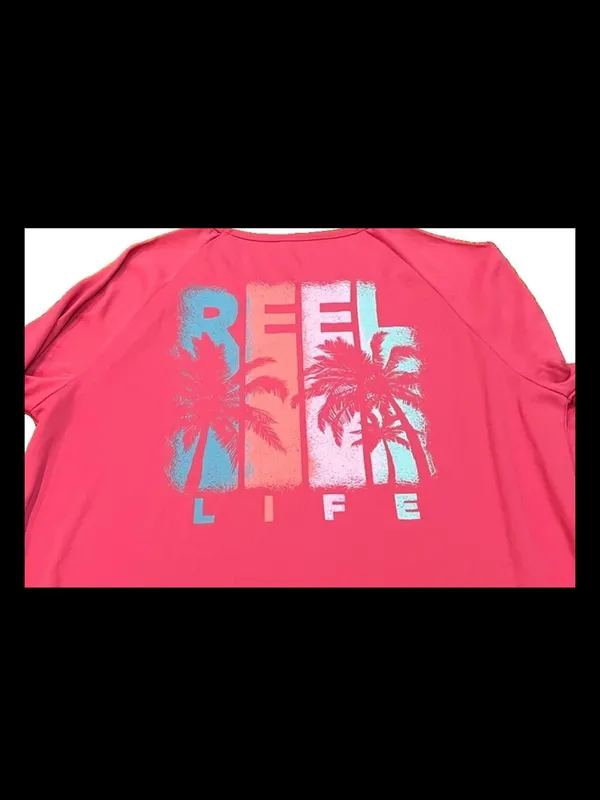 Reel Life Women's Medium Long Sleeve Tee Shirt Pink Quick Dry Beach Life NWOT - Image 2