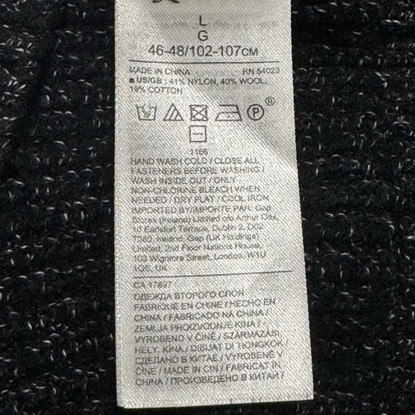 Banana Republic Men’s Mock Neck Zip Shoulder Knit Sweater Black Gray Size Large - Image 5