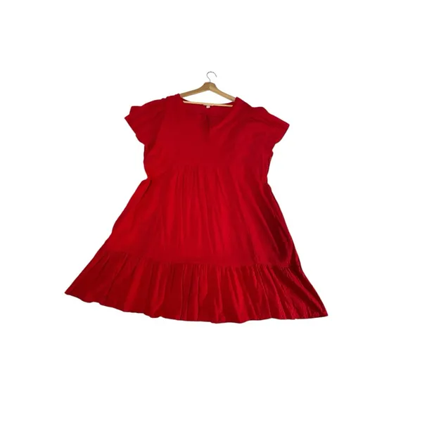 Knox Rose Red Babydoll Dress XXL Tiered Ruffle Coquette Romantic Boho - Image 4