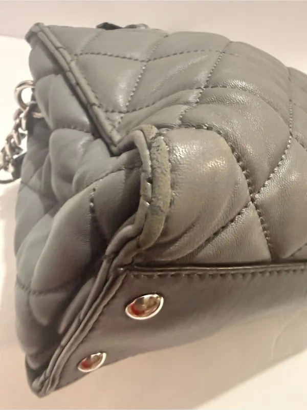 Michael Michael Kors Gray Quilted Leather Satchel Crossbody - Image 6