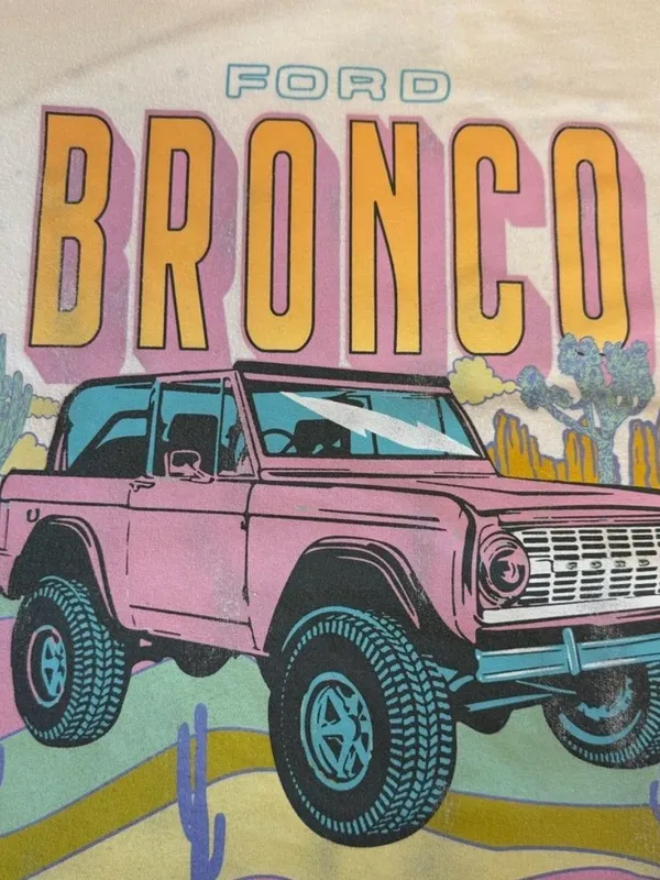 Ford Bronco Retro Graphic Tee Pastel Desert Americana Oversized Women’s XL - Image 4