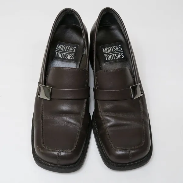 Vintage 90s Mootsies Tootsies Canteen Brown Leather Heeled Loafers - Image 5