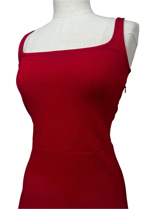 Marcella NYC Marvin European Ponte Tank Maxi Dress Red Size Small Quiet Luxury - Image 6