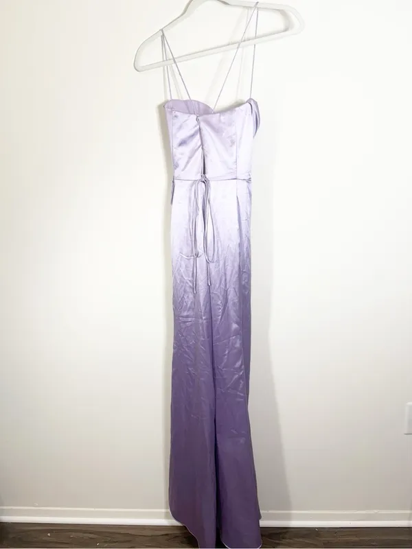 Cinderella Divine Ladivine 7483 Lavender Purple Satin Corset Maxi Dress Size 6 - Image 4