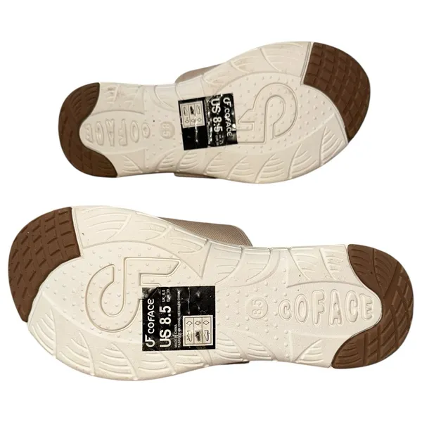 COFACE‎ Slide Sandals Womens 8.5 Beige Comfort Double Strap Buckle - Image 6