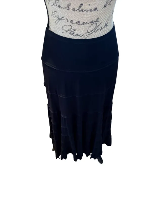 Nine West Black Tiered Maxi Skirt XS - Image 2