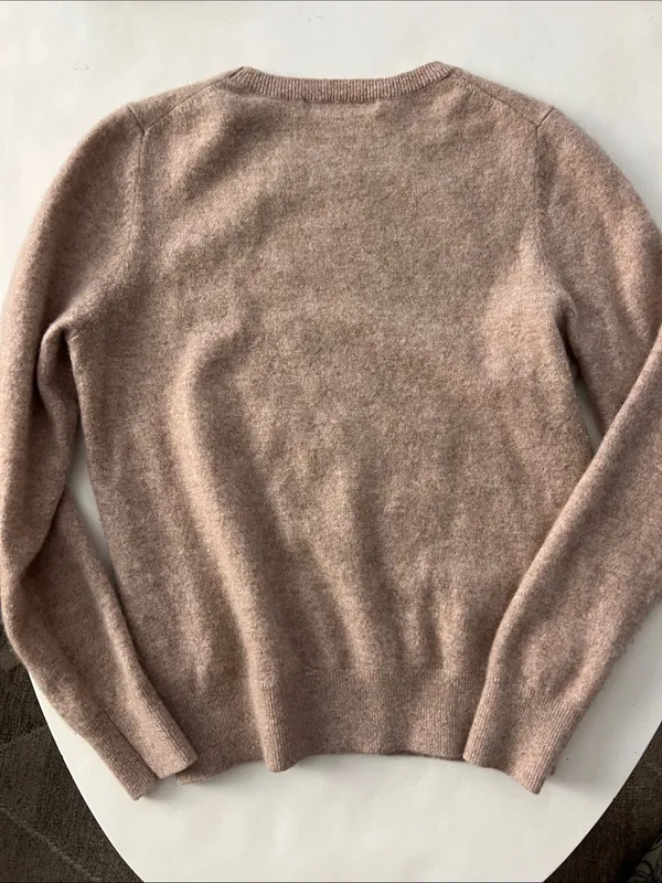 Quince Mongolian Cashmere Crewneck Sweater in Oatmeal Small - Image 5