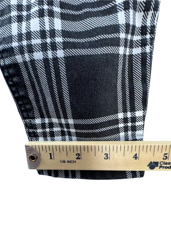 Black & White Plaid Straight Leg Pants - Women's - Image 3