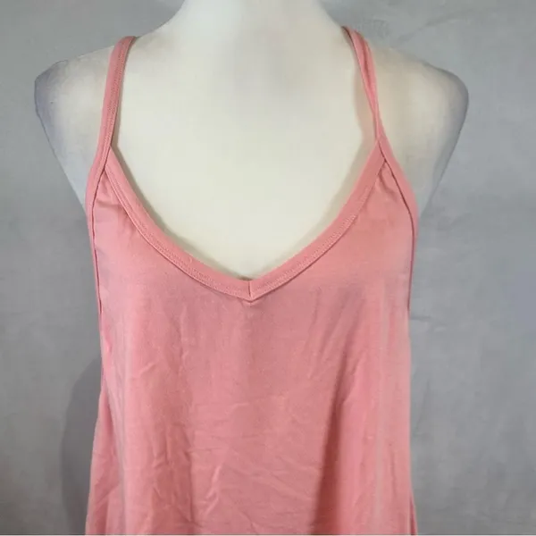 Boutique Pink pocketed cotton blend vneck jersey romper size large - Image 4