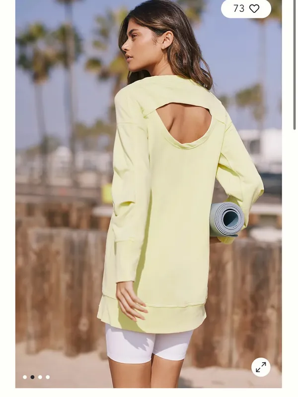 Daily Practice Anthropologie Batwing Pullover Sweatshirt Size xs yellow - Image 2