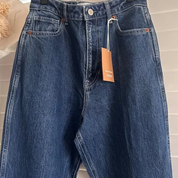 Reformation Pamela Ultra High Rise Straight Leg Jeans Wallis Wash Size 26 NWT - Image 3