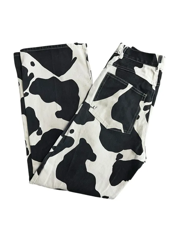 Lisa Says Gah Robyn Cow Print High Rise Straight Leg Jeans 26 - Image 6