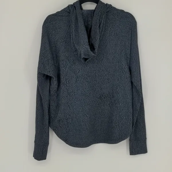 Lululemon Pick Up The Pace Long Sleeve‎ SIze 8 Luon Spray Jacquard Blue Black - Image 11