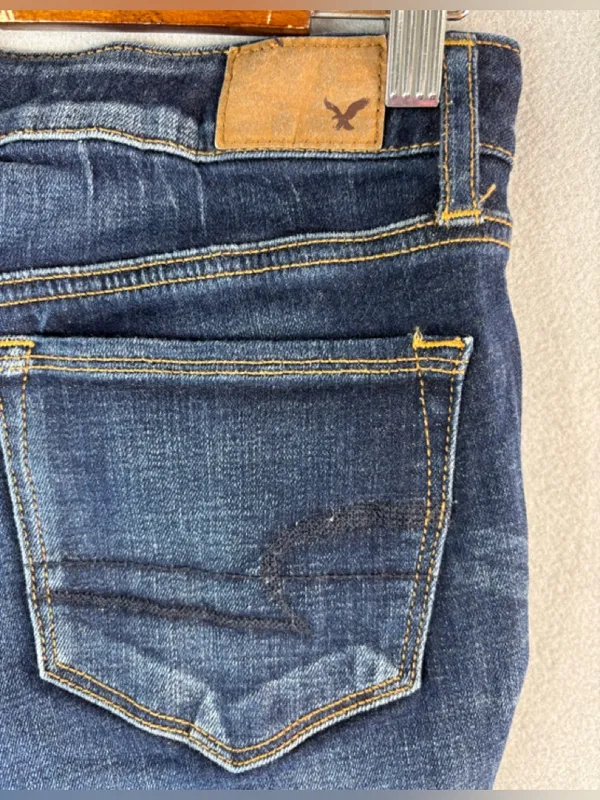 American Eagle Skinny Kick 4 Dark Blue Flare Jeans - Image 4