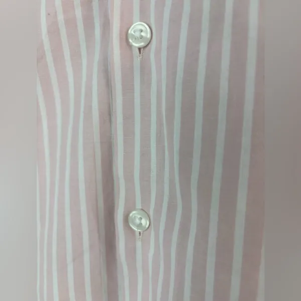 ASOS M Preppy Pastel Pink and White Striped Button Down Shirt - Image 4