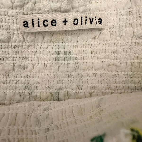Alice + Olivia Bethie Mini Skirt in "Drifting By Floral" Smocked Tiered- Small - Image 5