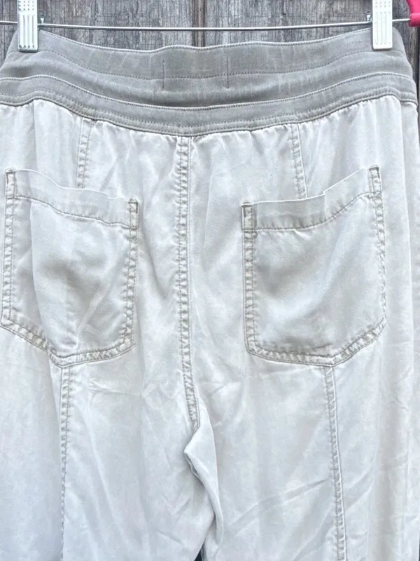 Anthropologie Women Gray Solid Jogger Pants Tapered Elastic Waist Pockets Sz M - Image 7