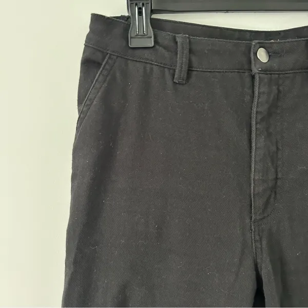 Quince Luna Stretch High Rise Slim Straight Organic Cotton Jeans Black 28in 8 - Image 4
