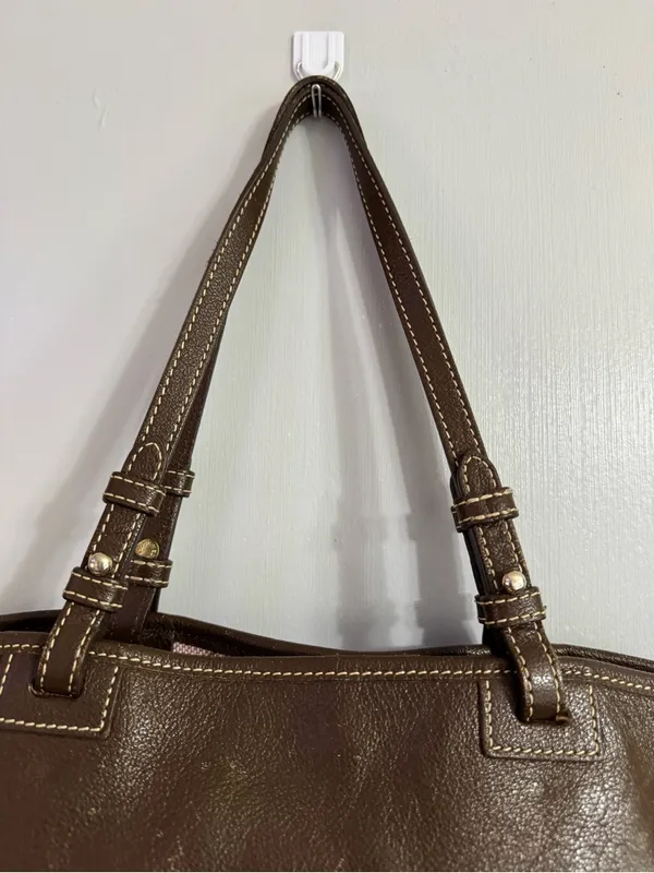 Dooney & Bourke Chocolate Brown Leather Shoulder Tote - Image 9