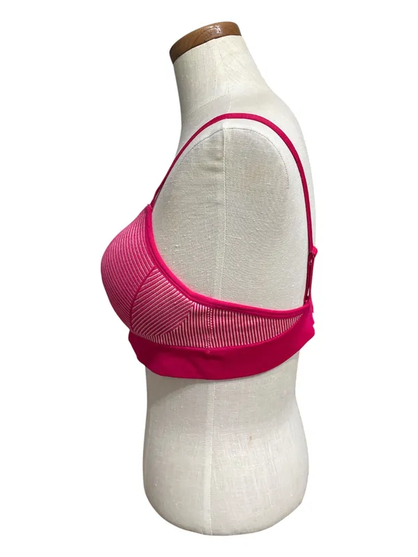 •Women's Pink Ribbed Seamless Bralette - Image 3