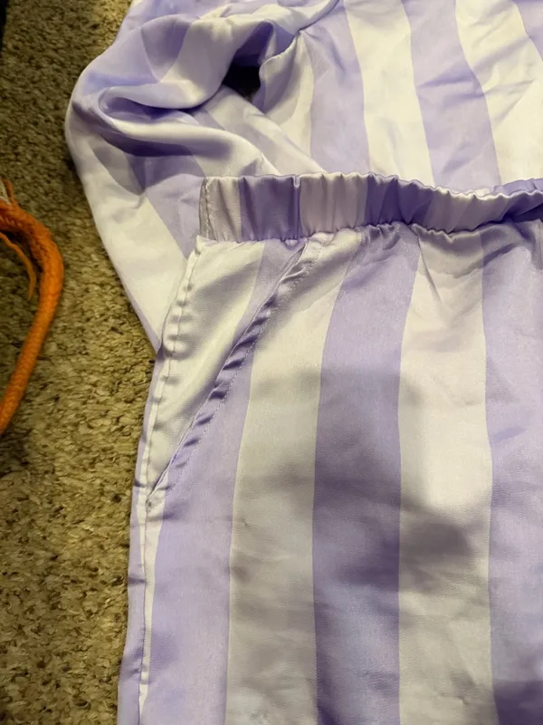 LOFT Lavender & White Striped Two-Piece Pajama Set - Image 7