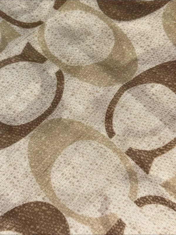 Coach Signature C Square Scarf Brown Beige Cotton Silk Blend Aprox 26” - Image 5