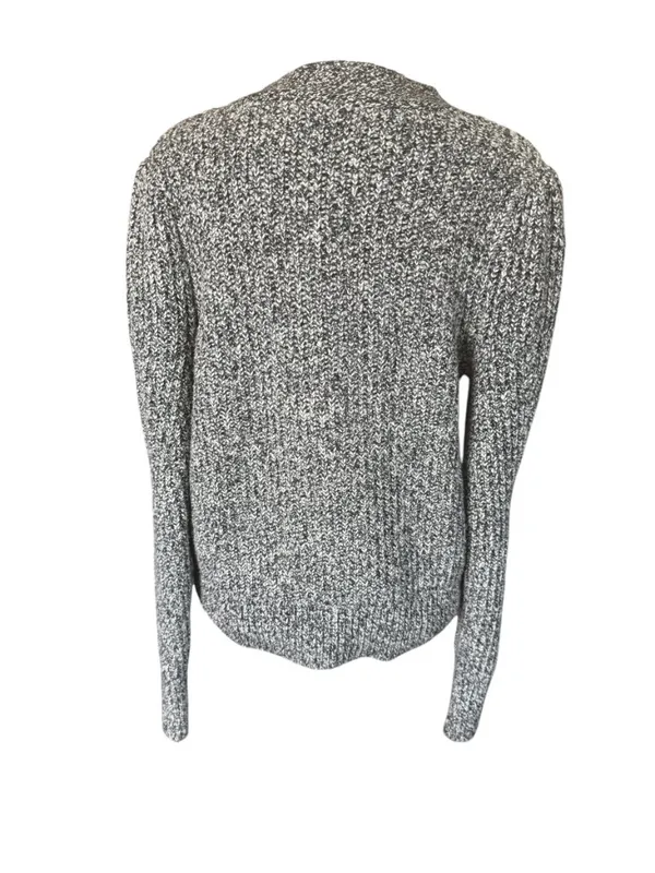 Loft black and white marled long sleeve v-neck stretchy pullover sweater M - Image 4