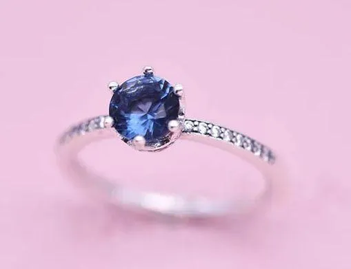 Pandora Blue Sparkling Crown Ring - Image 5